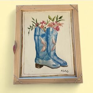 Framed Cowboy Boots Art Print